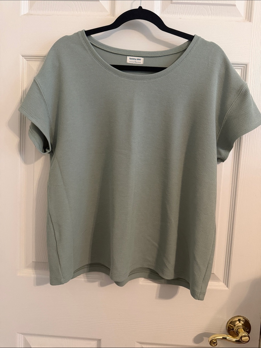 Tommy John Women's Short Sleeve Loungewear Tee Sz Large Waffle Knit